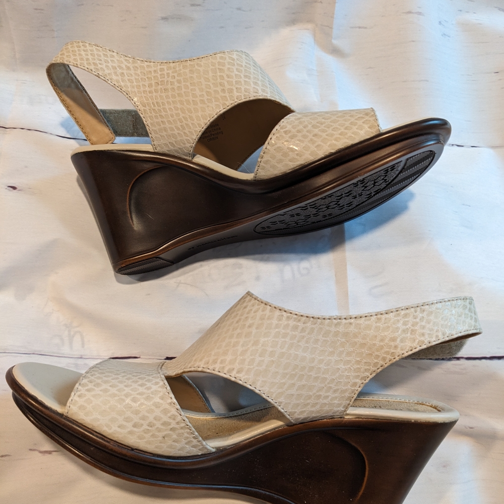 Elegant Cream Wedge Sandals